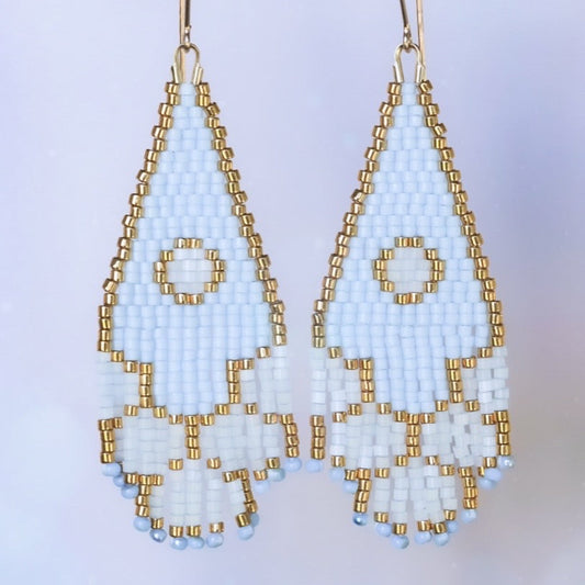 MADE TO ORDER: Mini Ocean Eyes Beaded Mermaid Earrings