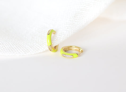 Neon Yellow Enamel Huggies