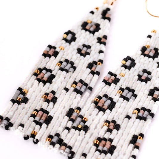 Beaded white earrings