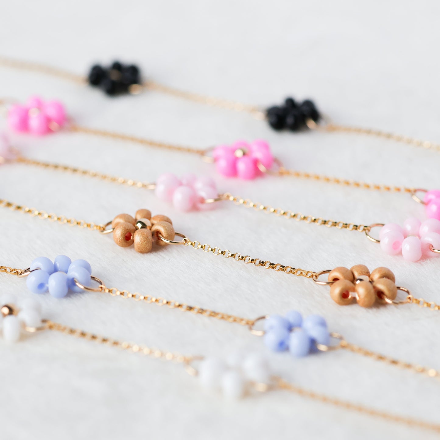 Bloom Beaded Flower Chain Necklace