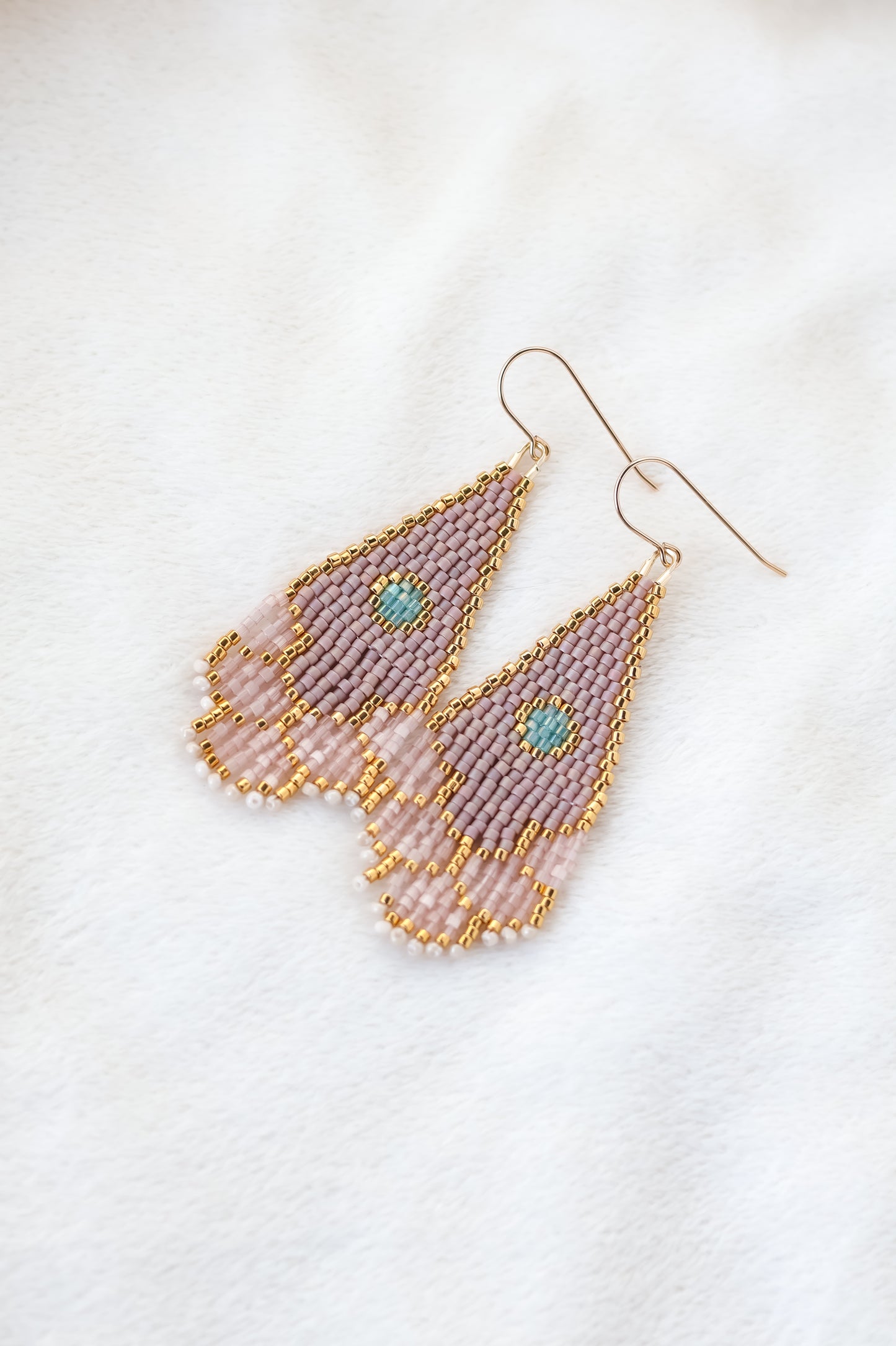 MADE TO ORDER: Mini Emerald Sands Beaded Mermaid Earrings