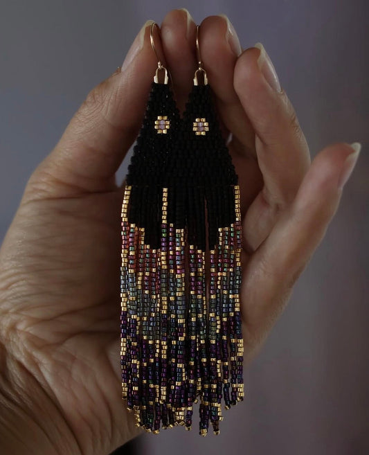 PRE-ORDER: Dark Horse Mermaid Tail Beaded Earrings