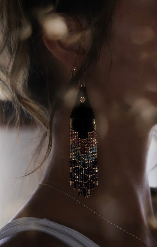 PRE-ORDER: Dark Horse Mermaid Tail Beaded Earrings