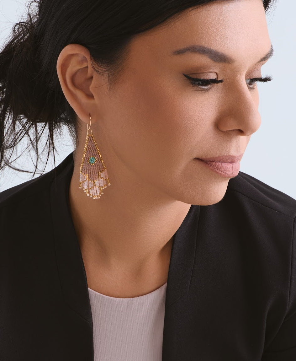 MADE TO ORDER: Mini Black Sands Beaded Mermaid Earrings