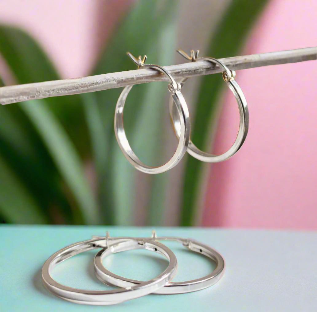 Silver hoop earrings