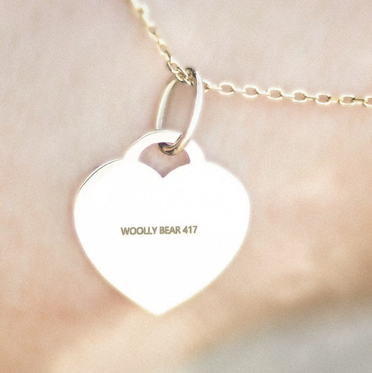 10 K Solid Gold Woolly Bear Heart Charm