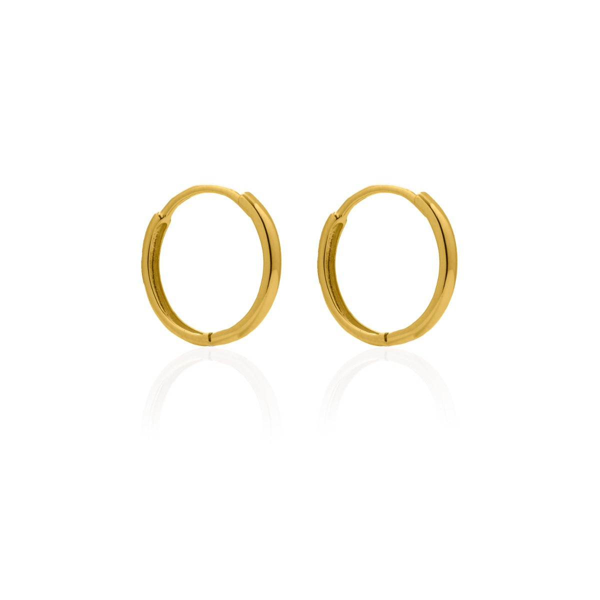 10 K Solid Gold 14 mm Huggies