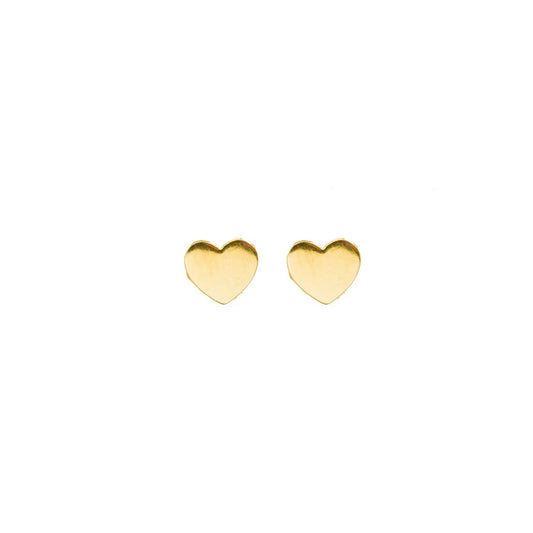 10 K Solid Gold Heart Studs