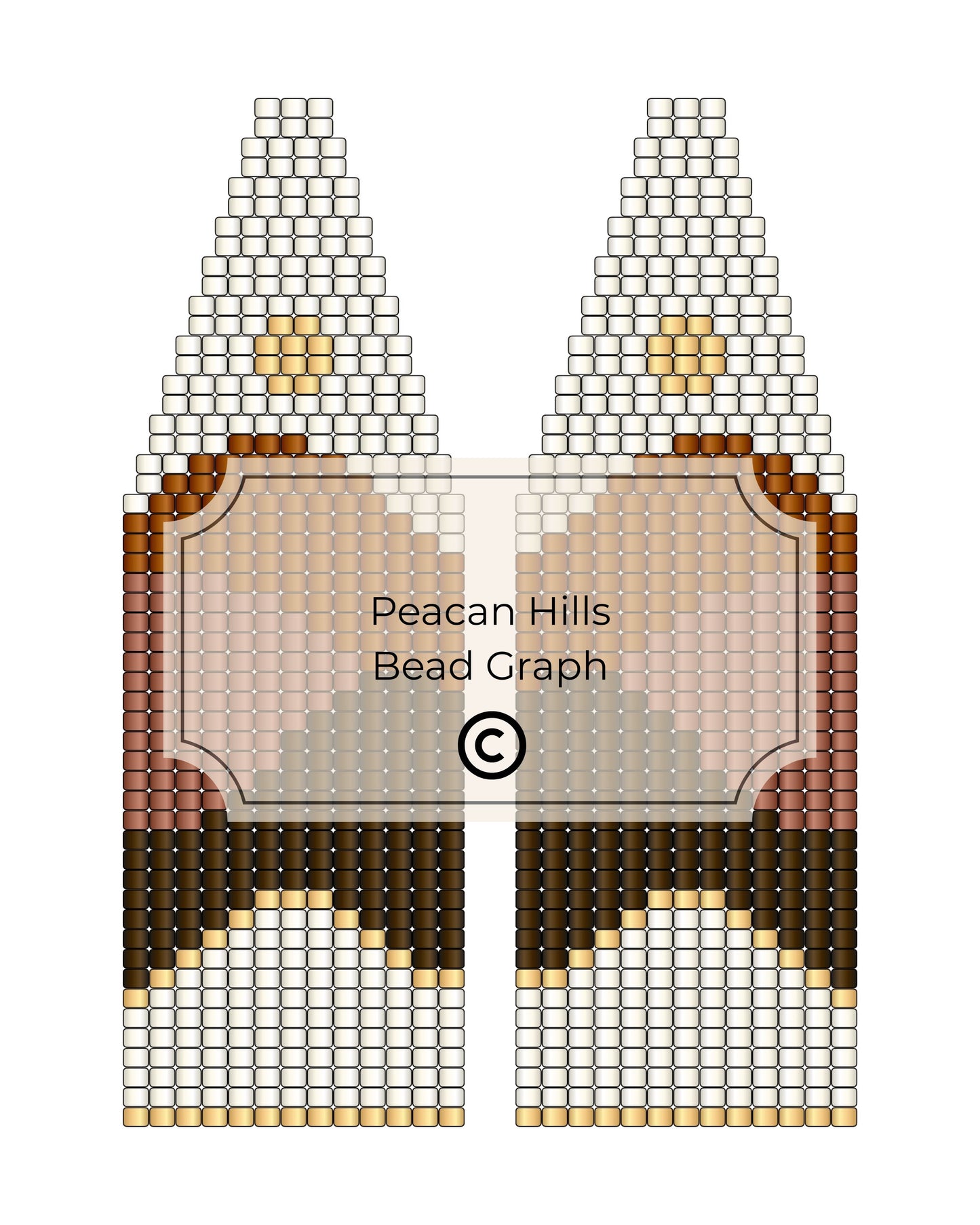 Bead pattern design with 'Peacan Hills Bead Graph' branding on a white background