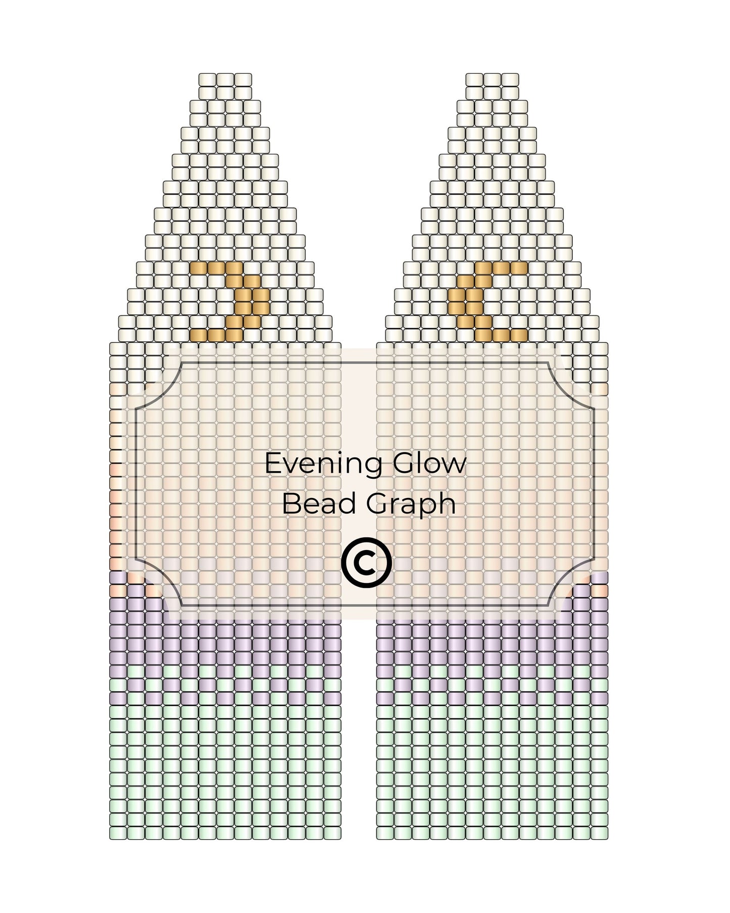 Bead pattern design for evening glow earrings.