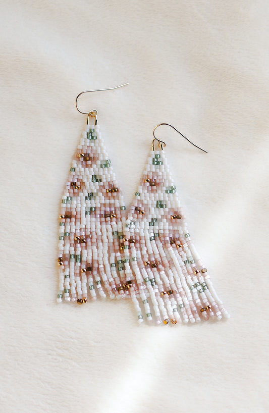 Peony Beaded Earrings