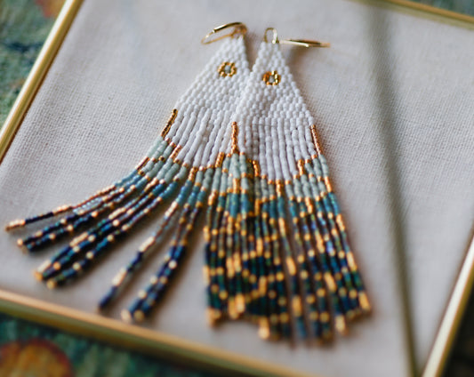 Lune Mermaid Tail Beaded Earrings