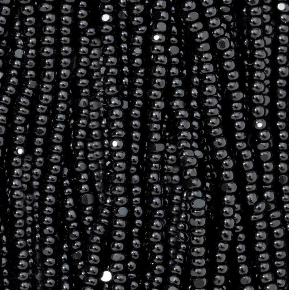 Czech Seed Bead- 11/0- 1 Cut Charlotte – Opaque Black