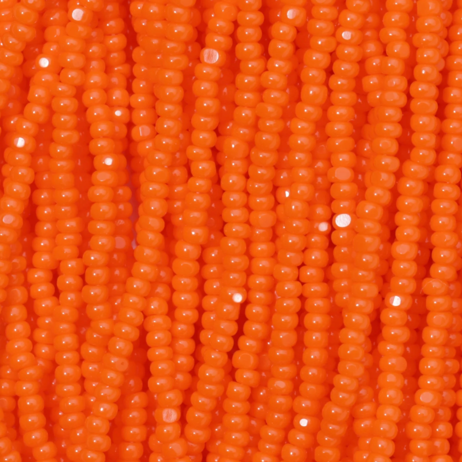 Czech Seed Bead- 11/0- 1 Cut Charlotte – Opaque Orange