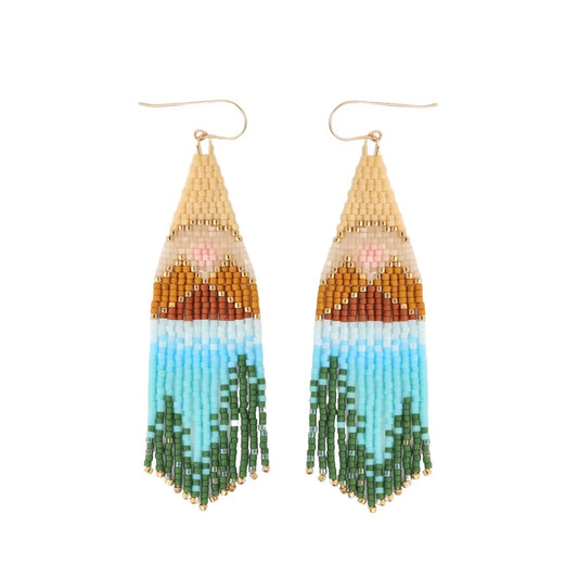 MADE TO ORDER: Kalamalka Lake, BC Summer Glow Beaded Earrings