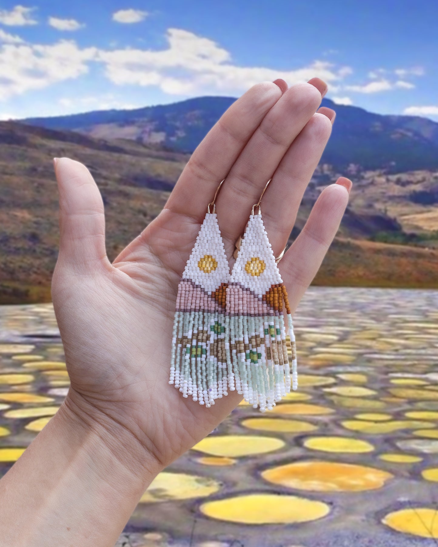 MADE TO ORDER: Spotted Lake, BC Beaded Earrings