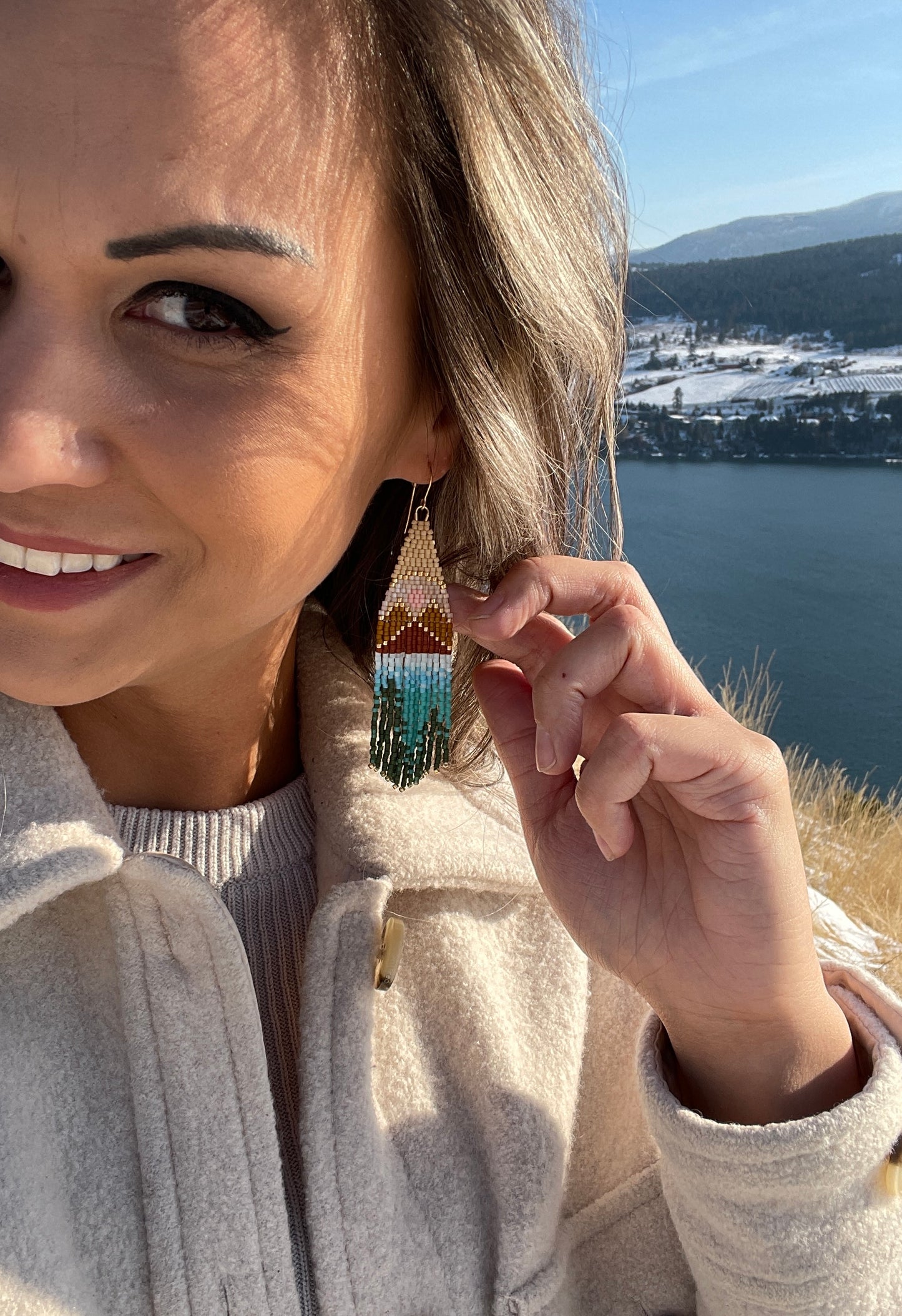 MADE TO ORDER: Kalamalka Lake, BC Summer Glow Beaded Earrings