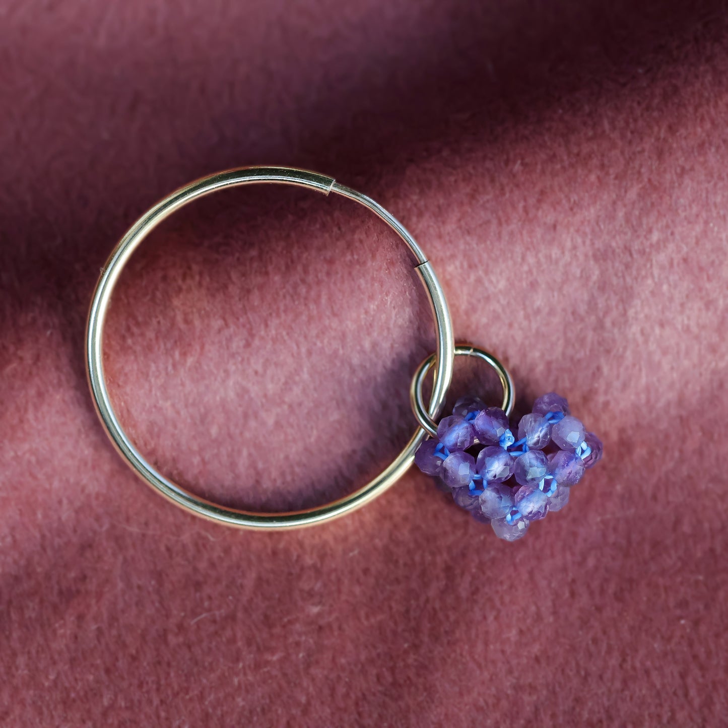 Beaded Gemstone Heart Puff