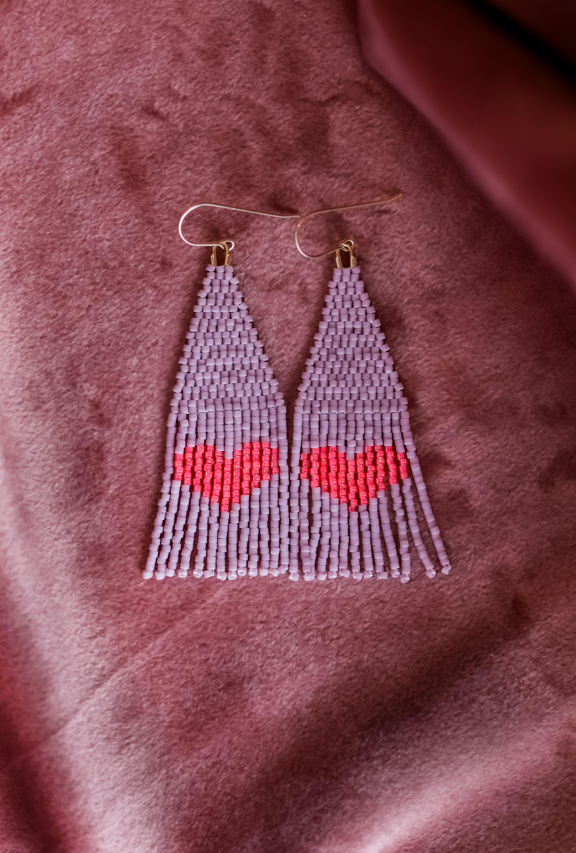 Beaded Fringed Heart Shakers