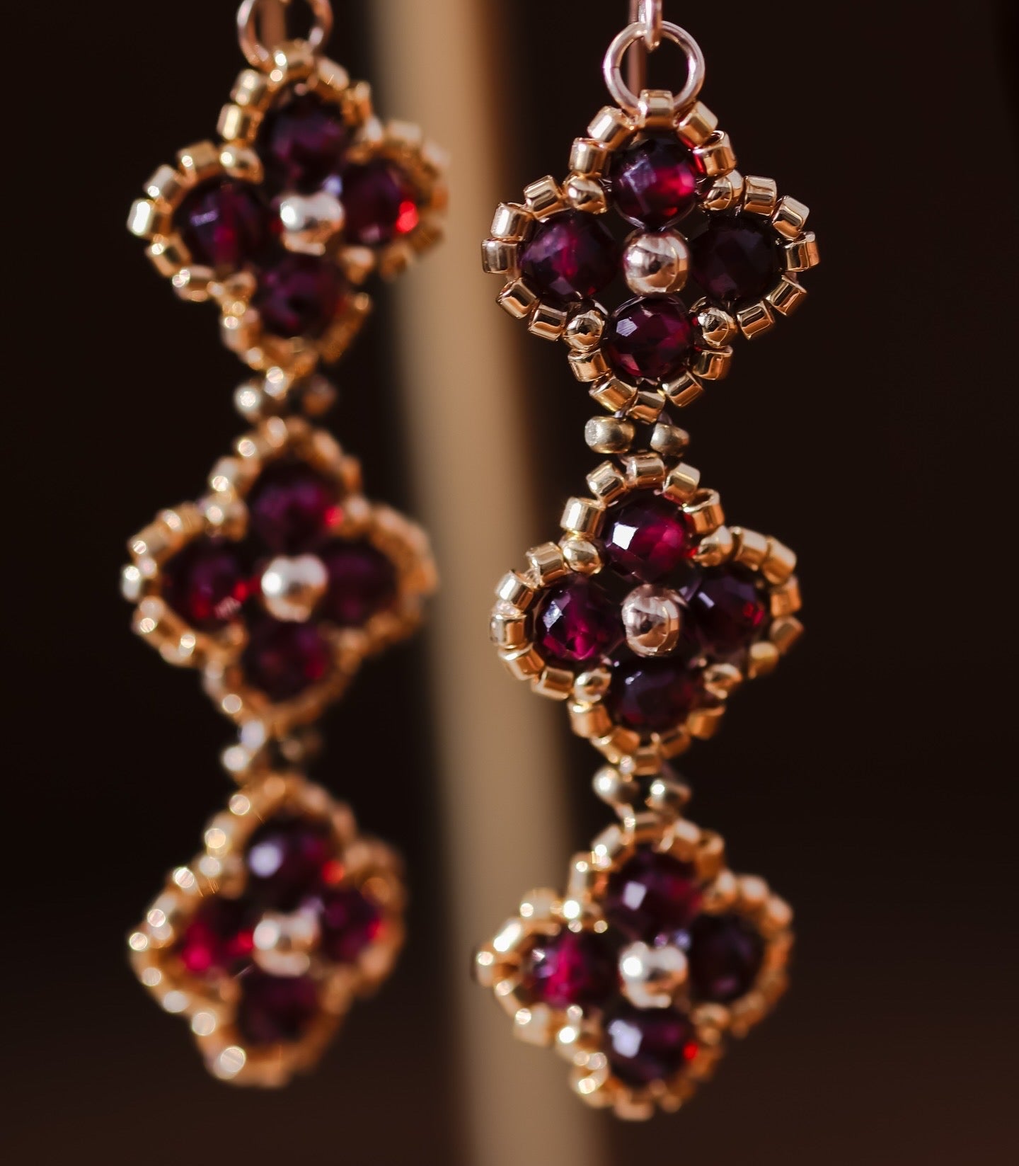 Beaded Clover Couture Earrings