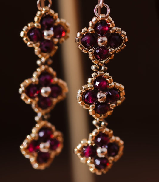 Beaded Clover Couture Earrings