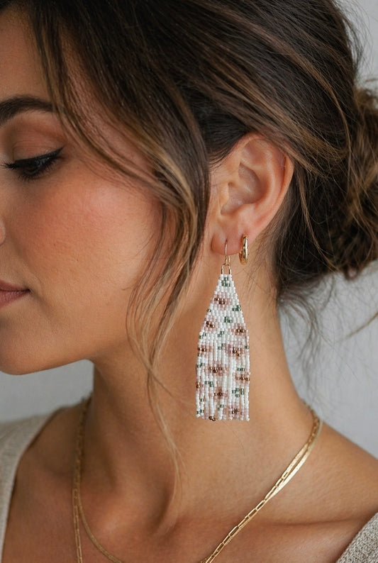 Peony Beaded Earrings