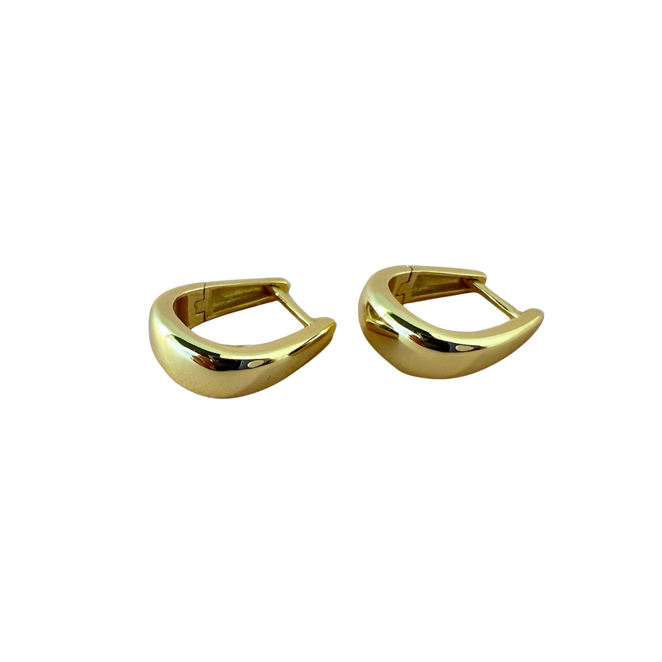 Gold Tapered Huggie Hoops