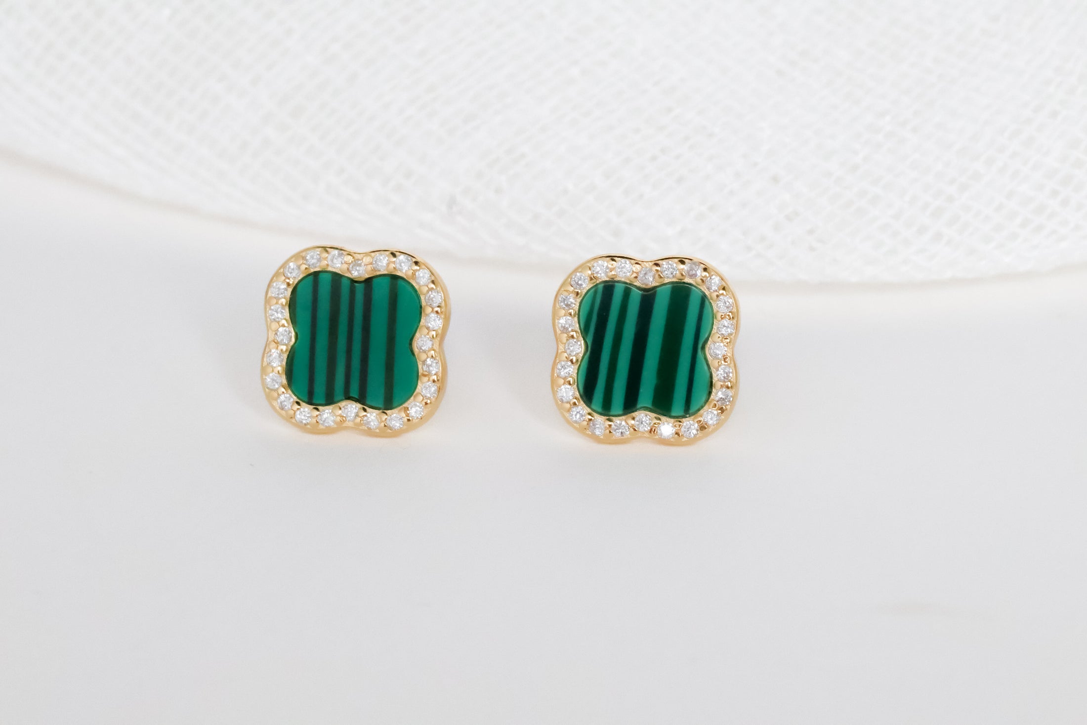 Green Malachite CZ Clover