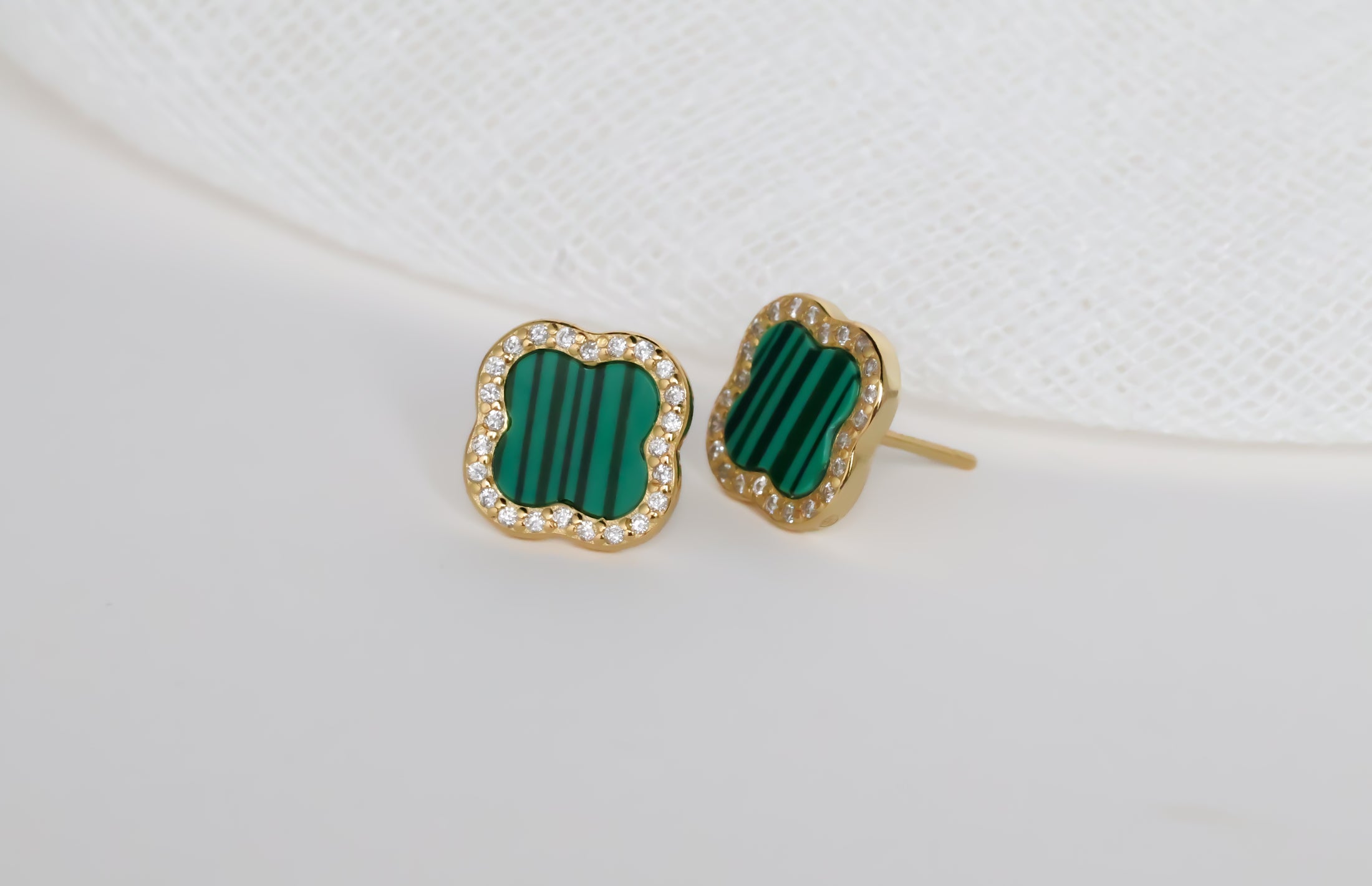 Green Malachite CZ Clover