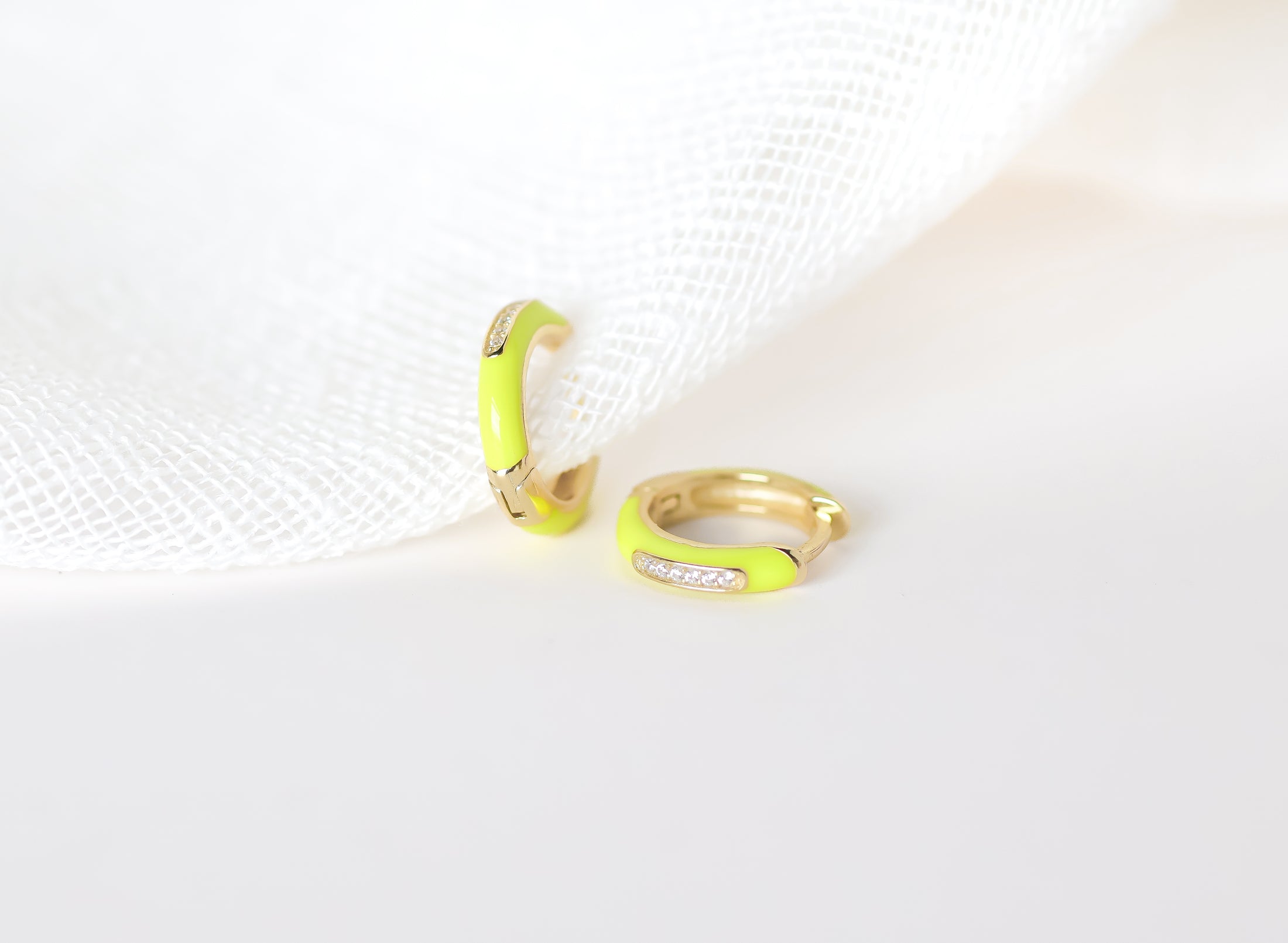 Neon Yellow Enamel Huggies