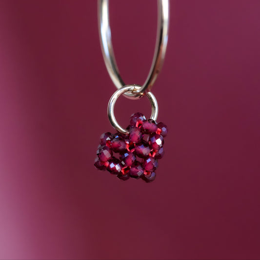 Beaded Gemstone Heart Puff