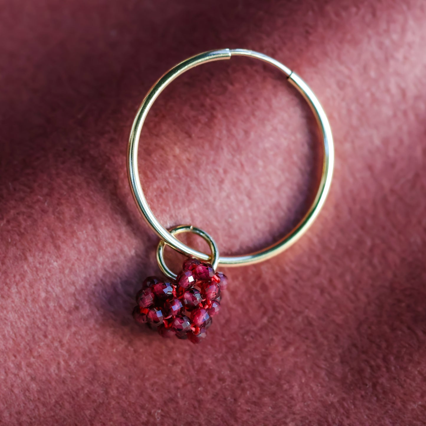 Beaded Gemstone Heart Puff