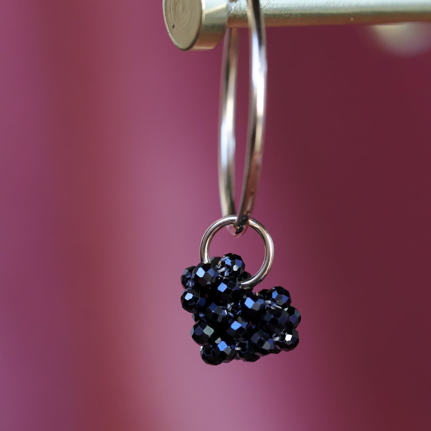 Beaded Gemstone Heart Puff