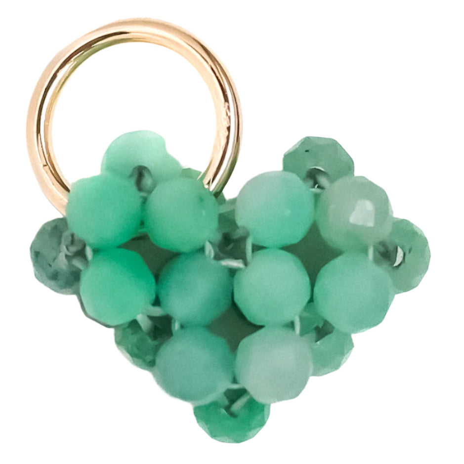 Beaded Gemstone Heart Puff
