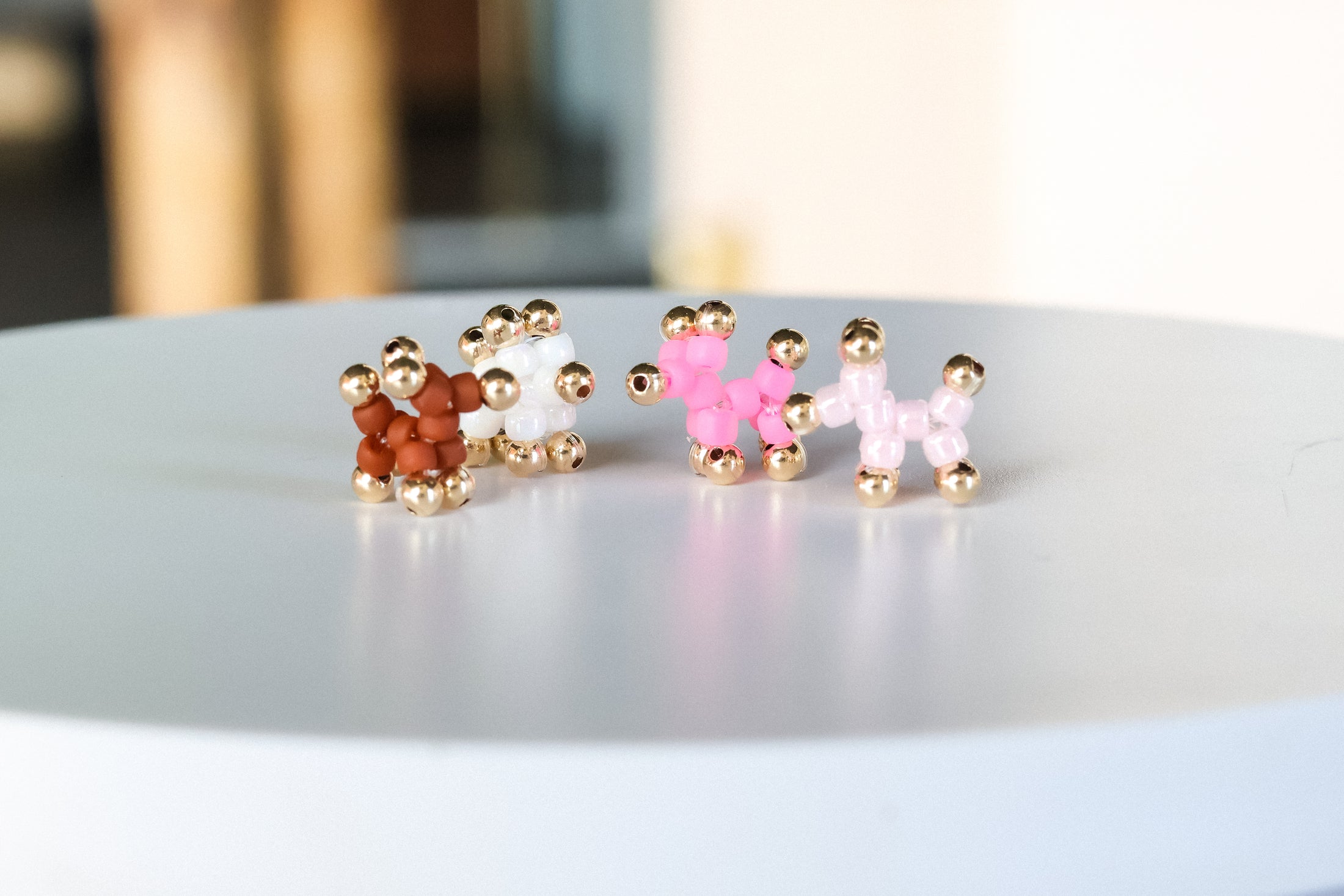 Princess Pink Bead Dog Charm