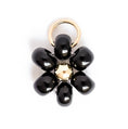 Load image into Gallery viewer, Black Beaded Flower Charm Earrings
