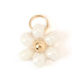 Load image into Gallery viewer, Cream Beaded Flower Charm Earrings
