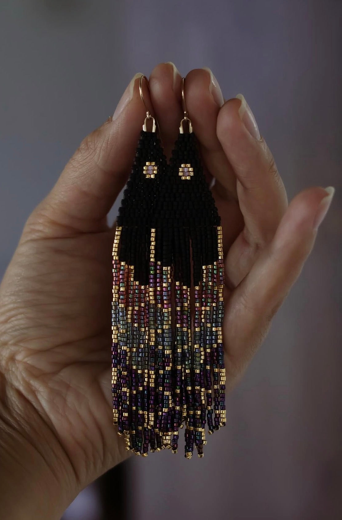 PRE-ORDER: Dark Horse Mermaid Tail Beaded Earrings