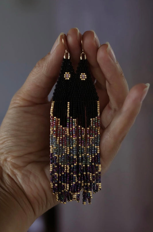 PRE-ORDER: Dark Horse Mermaid Tail Beaded Earrings