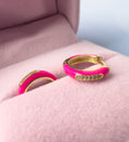 Load image into Gallery viewer, Pink Neon Enamel Huggies
