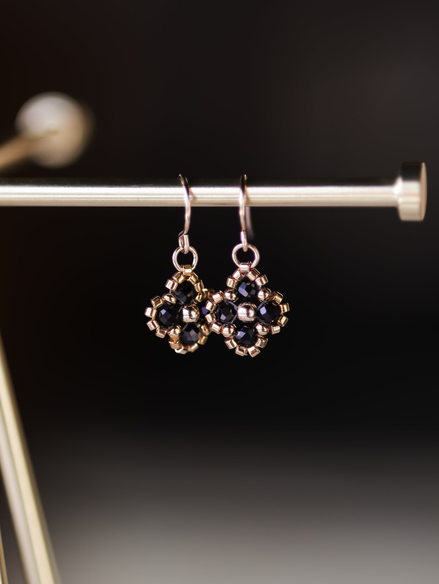 Single Beaded Clover Drop- Gemstone