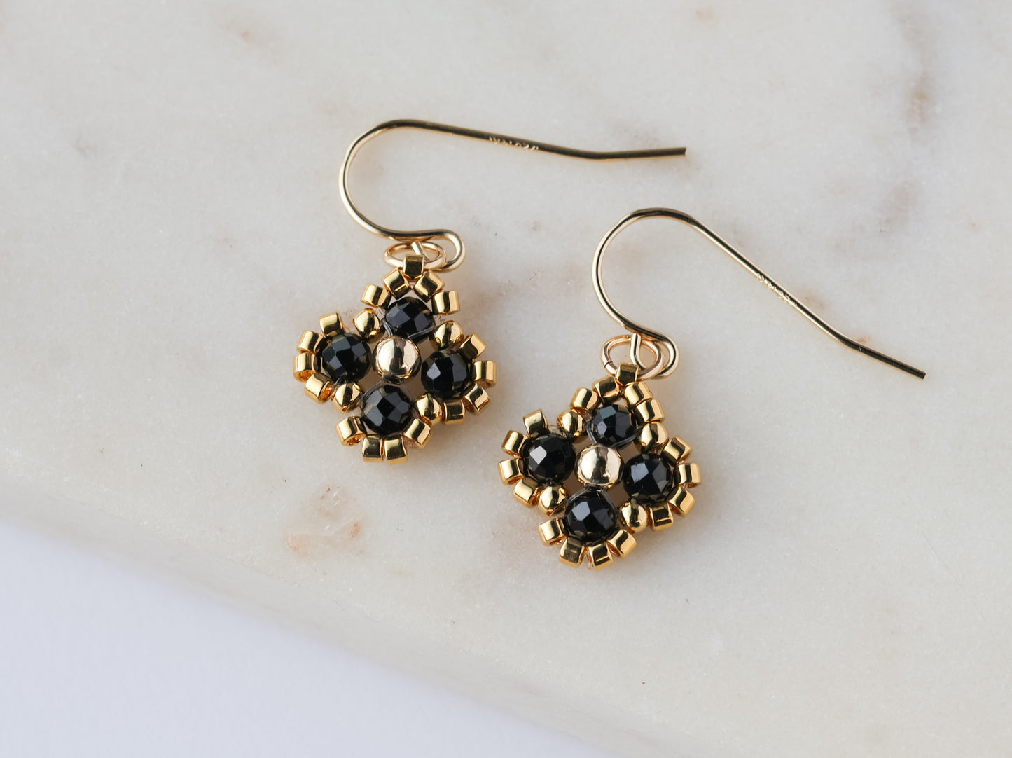 Single Beaded Clover Drop- Gemstone