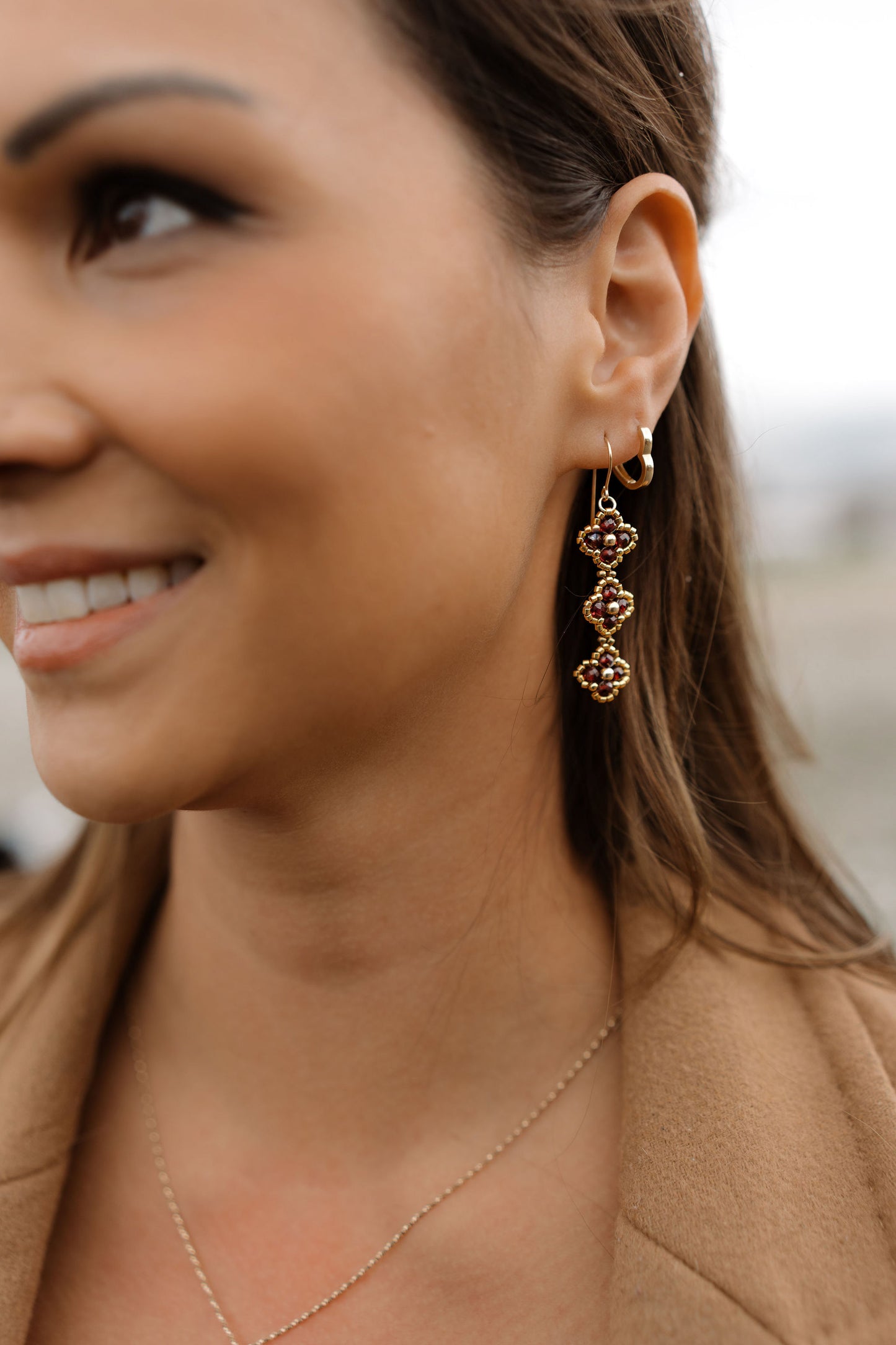 Beaded Clover Couture Earrings