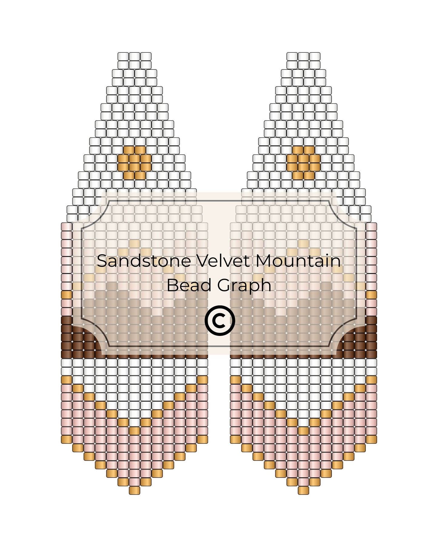 Bead pattern design for 'Sandstone Velvet Mountain' with text on a white background
