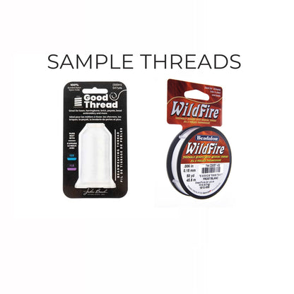 Two packages of thread labeled 'Good Thread' and 'WildFire' on a white background.