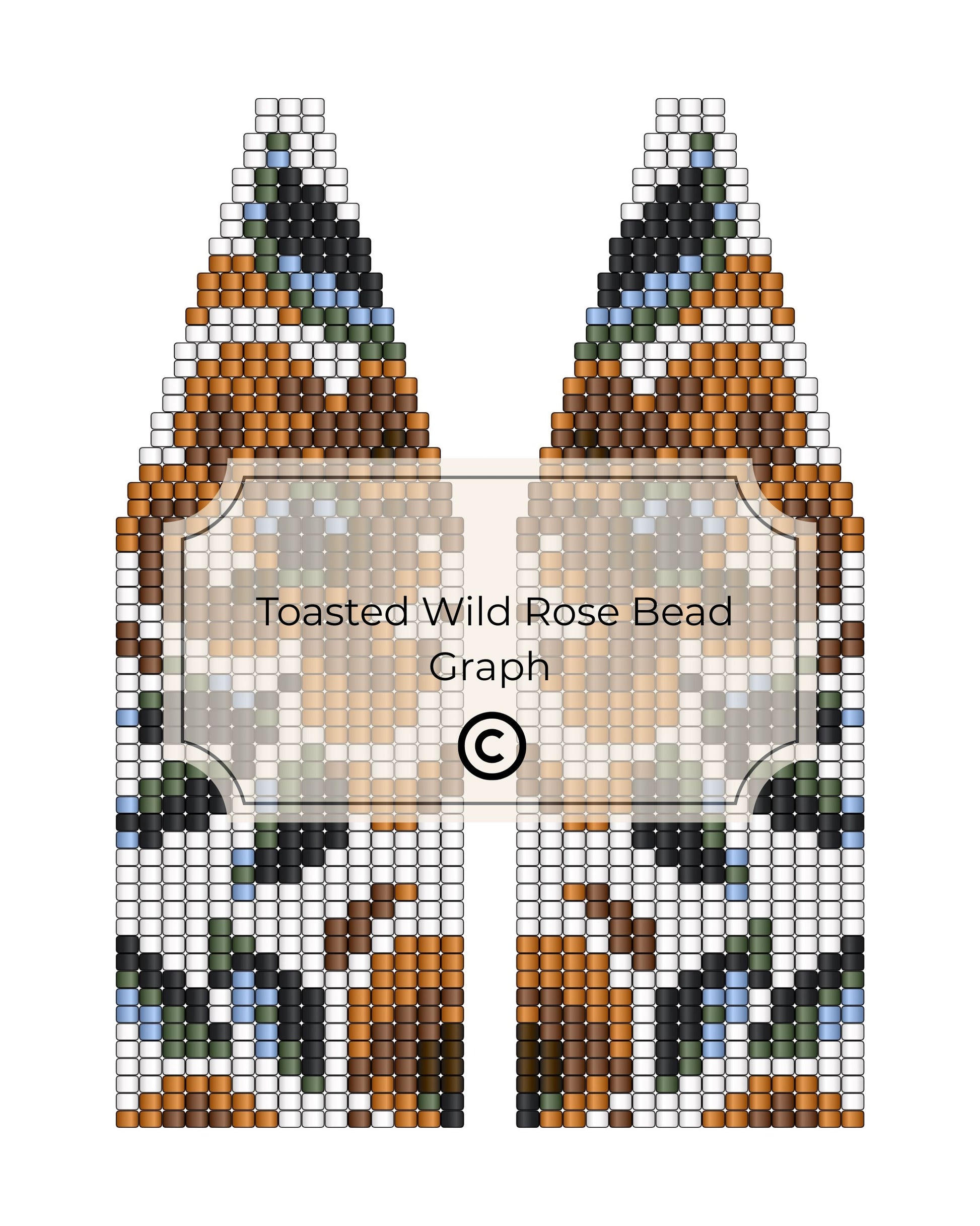Bead pattern design for 'Toasted Wild Rose' with a grid layout.
