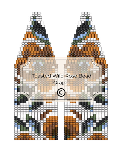 Bead pattern design for 'Toasted Wild Rose' with a grid layout.