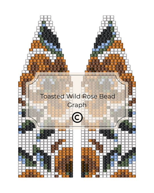 Bead pattern design for 'Toasted Wild Rose' with a grid layout.