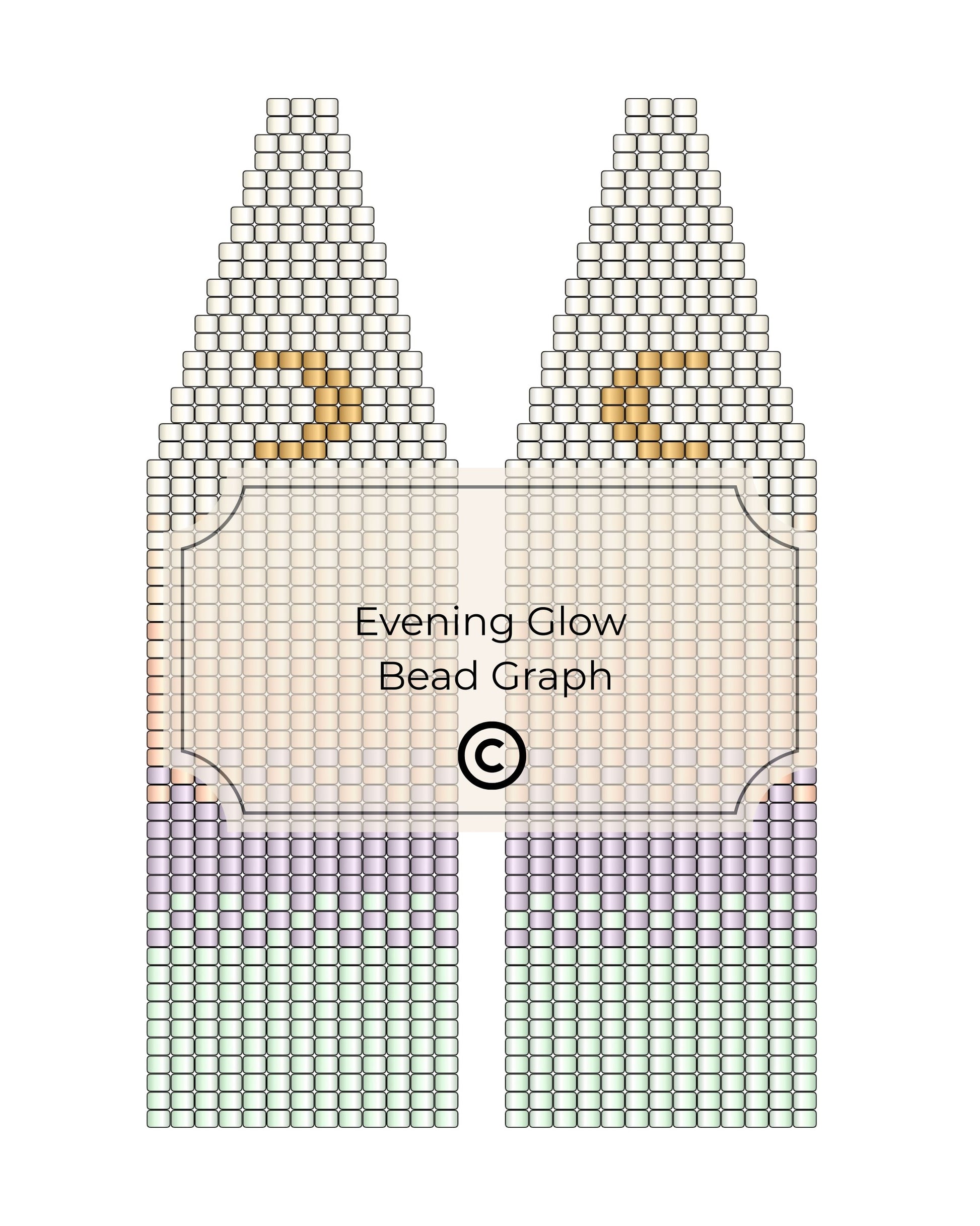Bead pattern design for evening glow earrings.