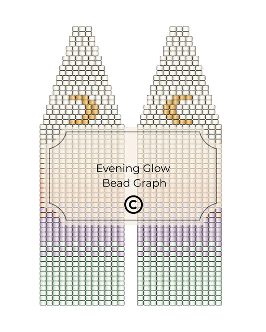 Bead pattern design for evening glow earrings.